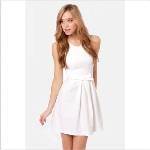 Lulu's Hot off the Press Ivory Bow Dress - Picture 2 of 8